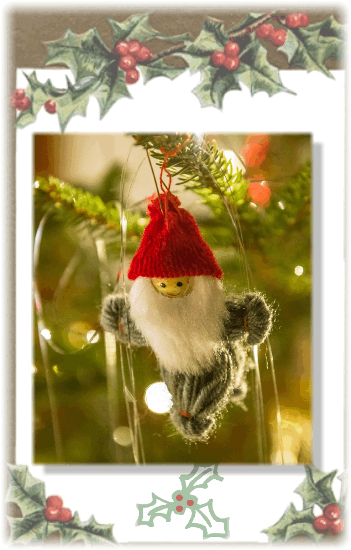 ornament and holly frame